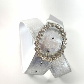 Ceinture reversible femme Argent / Blanc